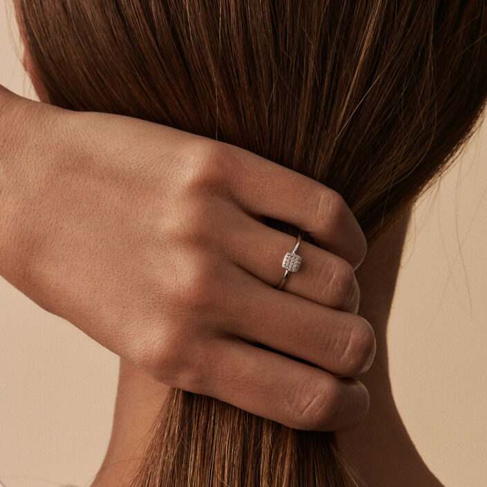 Anillo fino GLORIA - Cristal / Plateado - Anillos  | Agatha