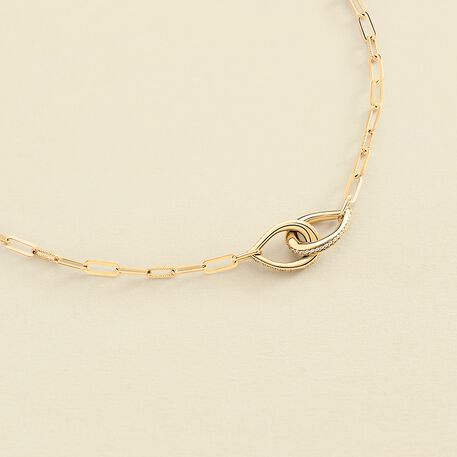 Collar corto GEMINI - Cristal / Dorado - Collares  | Agatha