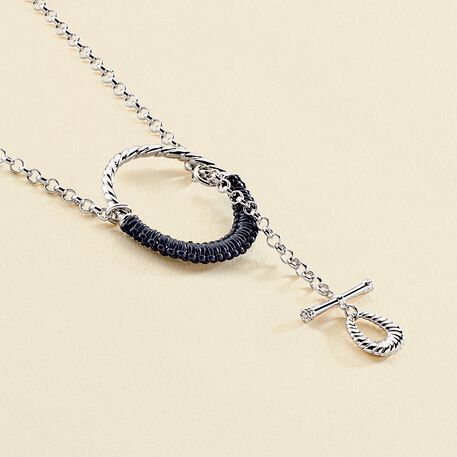 Collar largo TWIGGY - Plateado / azul oscuro - Collares  | Agatha