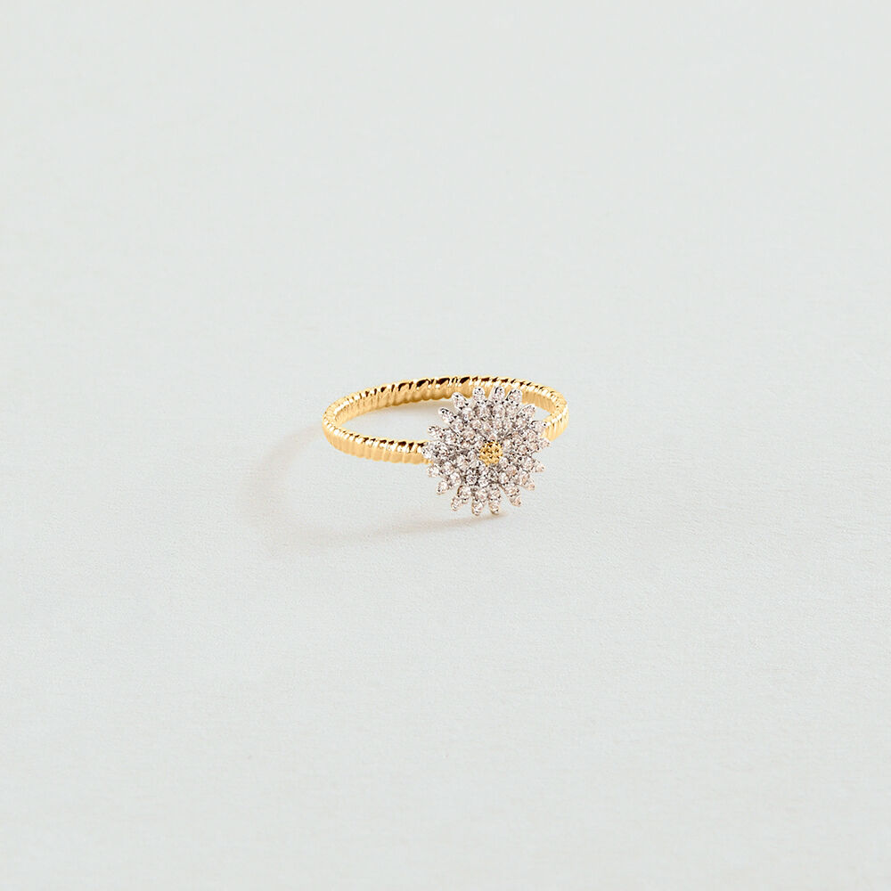 Anillo fino BLOSSOM - Cristal / Dorado - Anillos de fantasía  | Agatha