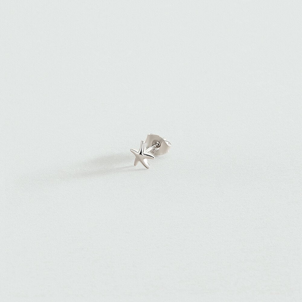 Pendiente corto individual ESTRELLA DE MAR MIX & MATCH - Plata - Piercings  | Agatha