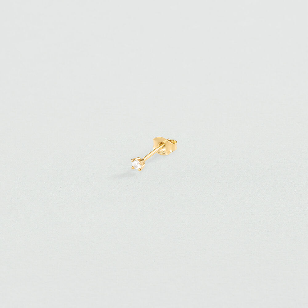 Pendiente corto individual MIX & MATCH - Cristal / Dorado - Pendientes cortos  | Agatha