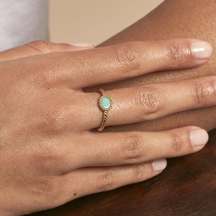 Anillo fino ATMA - Amazonite/ amarillo - Anillos  | Agatha