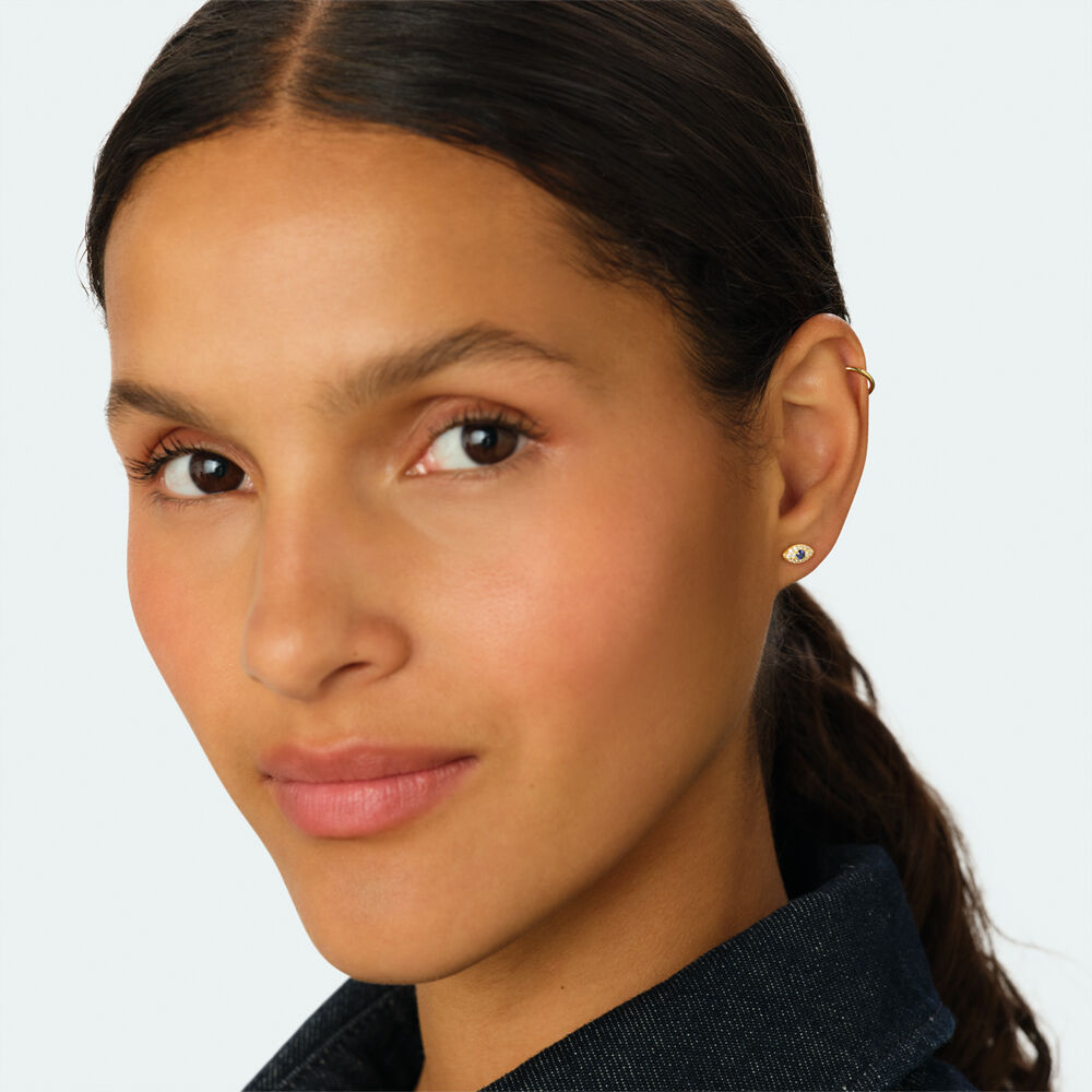 Pendiente corto individual MIX& MATCH - Azul / Oro - Pendientes  | Agatha