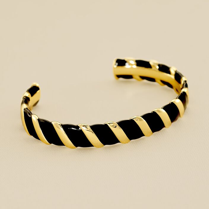 Pulsera rígida SESHA - Negro / Oro - Pulseras  | Agatha