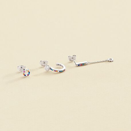 Piercing mini RAINBOWS - Multicolor / Plata - Piercings  | Agatha