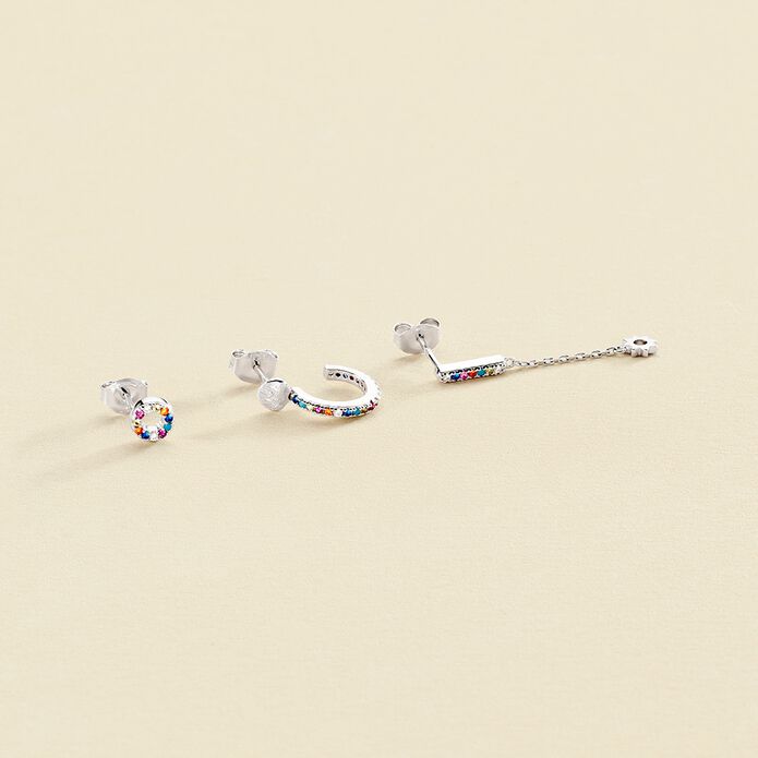 Piercing mini RAINBOWS - Multicolor / Plata - Piercings  | Agatha