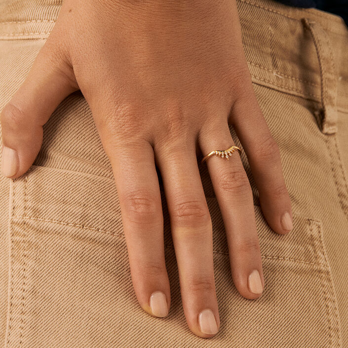 Anillo fino LUCKY EYE - Cristal / Dorado - Anillos  | Agatha