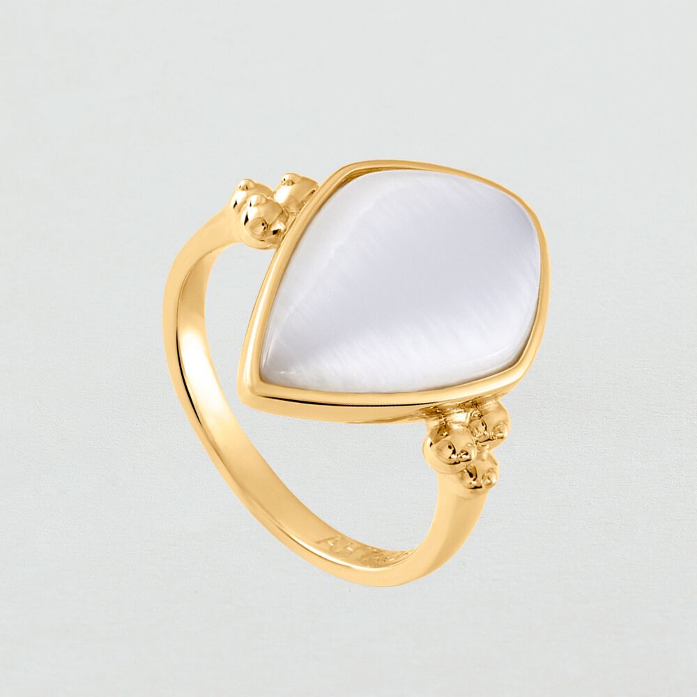 Anillo fino CREPUSCULE - Blanco / Oro - Anillos  | Agatha