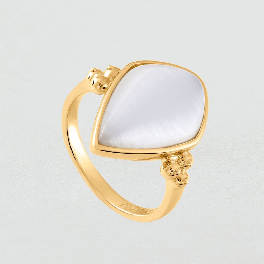 Anillo fino CREPUSCULE - Blanco / Oro - Anillos  | Agatha