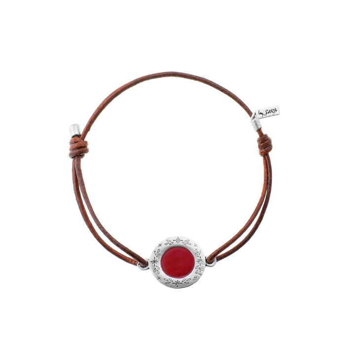 Pulsera con cordón TERESA - Rojo / Plata - Pulseras  | Agatha