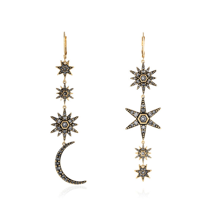 Pendientes largos FARO - Cristal / Oro - Pendientes  | Agatha