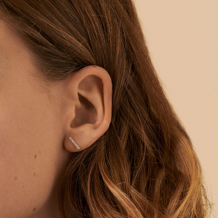 Pendientes cortos BARSHINE - Cristal / Plateado - Pendientes  | Agatha