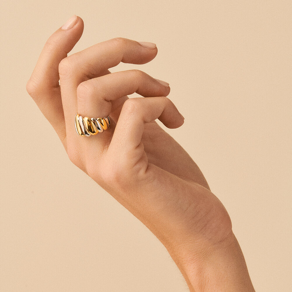 Anillo ancho TWISTED - Plateado / Dorado - Anillo ancho  | Agatha