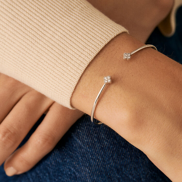 Pulsera rígida BELOVED - Cristal / Plateado - Pulseras  | Agatha