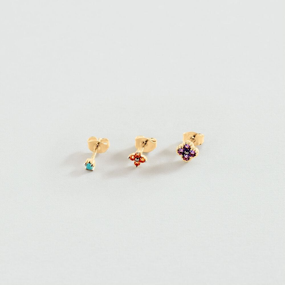 Piercing mini FLOWERY - Multicolor / Oro - Piercings  | Agatha