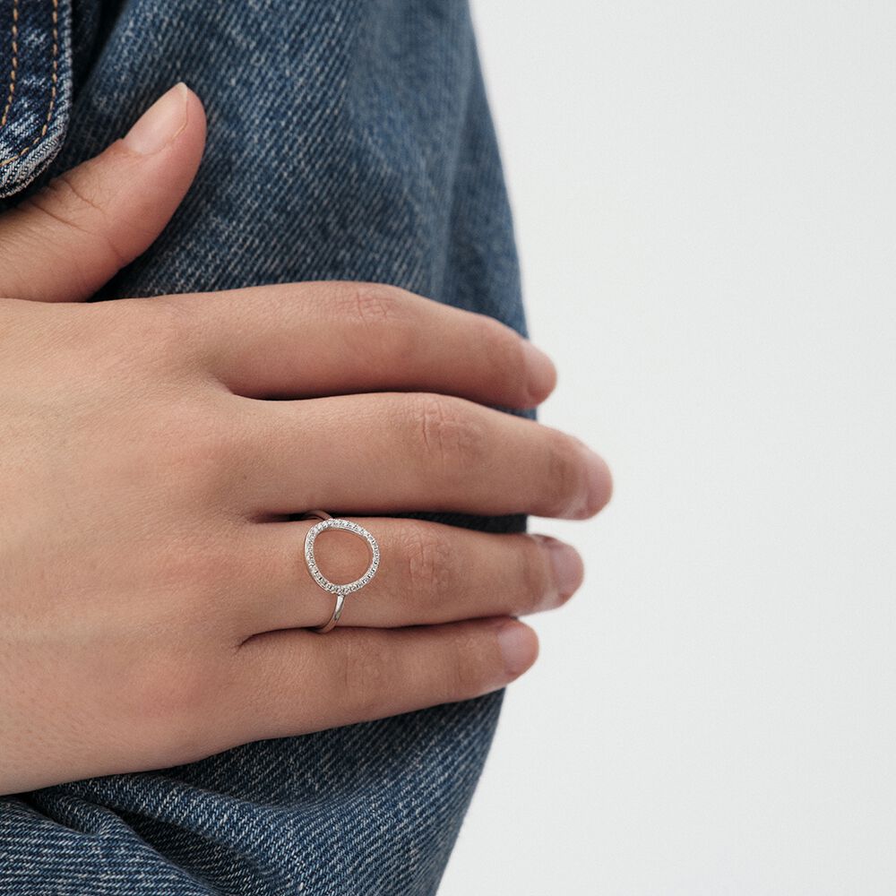 Anillo fino RIN3RONDOU - Cristal / Plateado - Anillos de fantasía  | Agatha