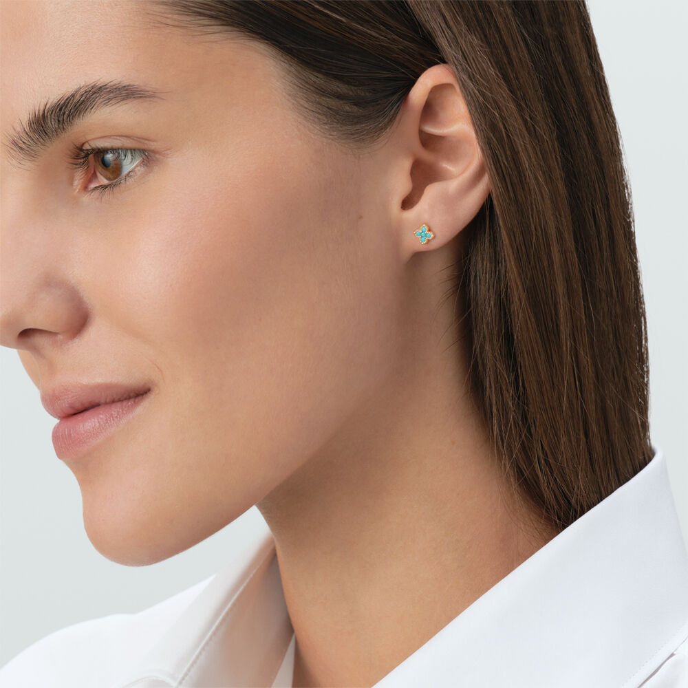 Pendientes cortos BELOVED - Turquesa / Oro - Pendientes cortos  | Agatha