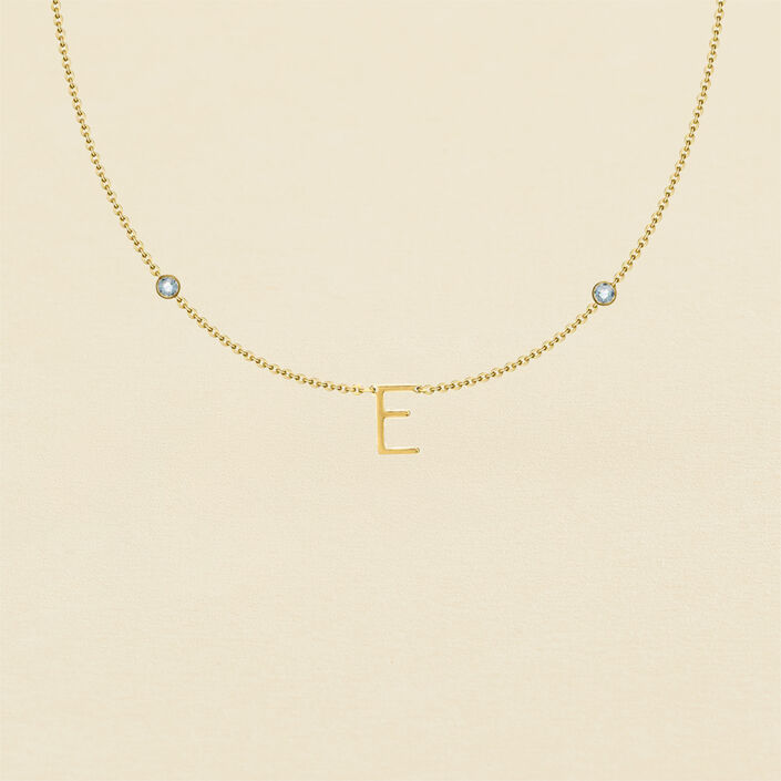 Collar corto LETTRE E - Cristal / Dorado - Collares  | Agatha