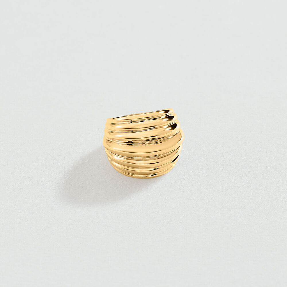 Anillo ancho N-13 - Dorado - Anillos de fantasía  | Agatha