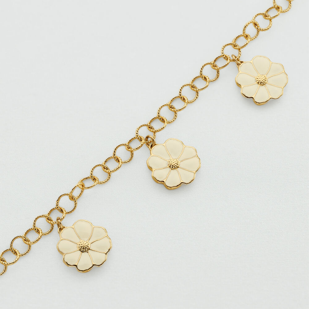 Pulsera de cadena FLORA - Dorado / Blanco - Pulsera de cadena  | Agatha