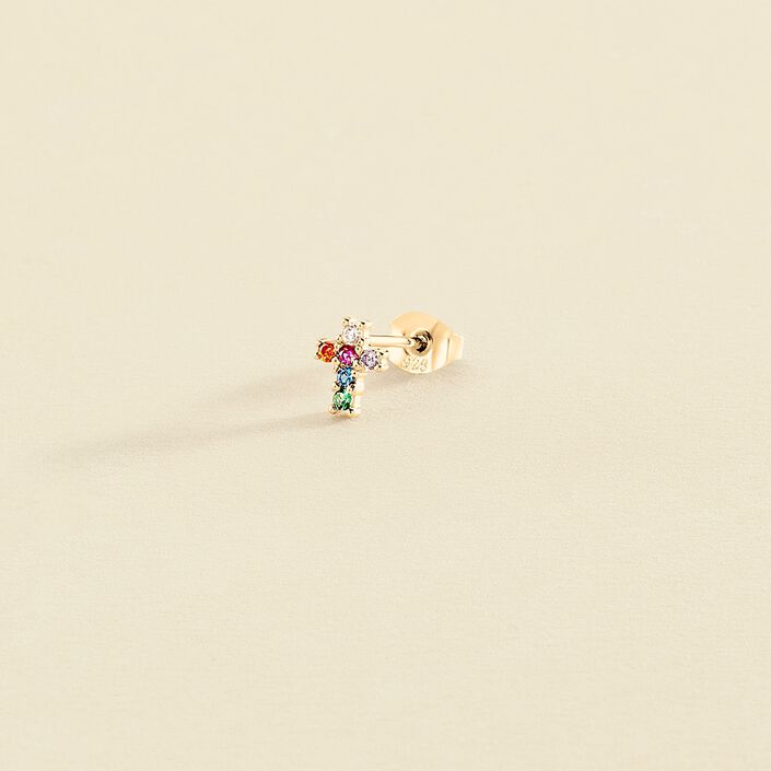 Piercing mini CROSS - Multicolor / Oro - Piercings  | Agatha
