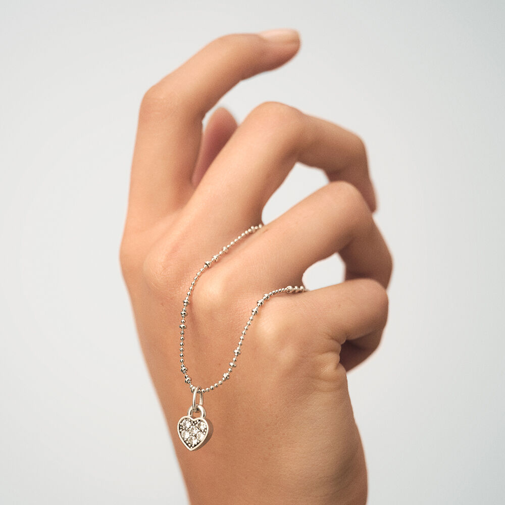 Colgante CORAZÓN CANDADO - Cristal / Plateado - Novedades  | Agatha