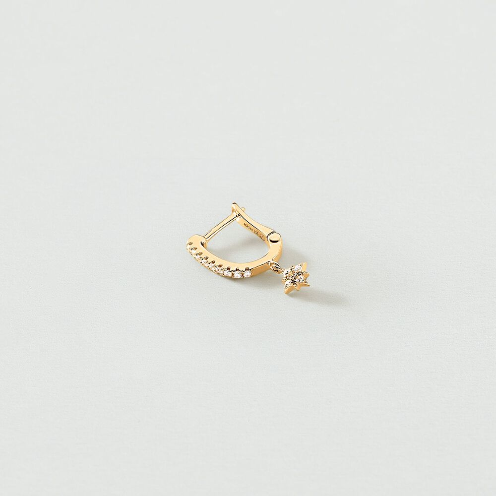 Piercing criolla DIAMSTAR - Cristal / Dorado - Piercings  | Agatha