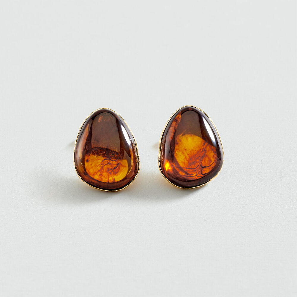 Pendientes largos CALMA - Marr&oacute;n / Dorado - Pendientes  | Agatha