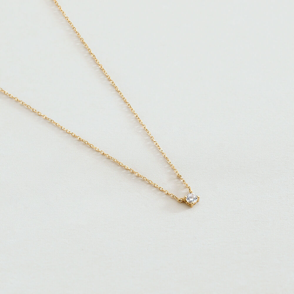 Collar corto SOLITARI - Cristal / Dorado - Collar corto  | Agatha