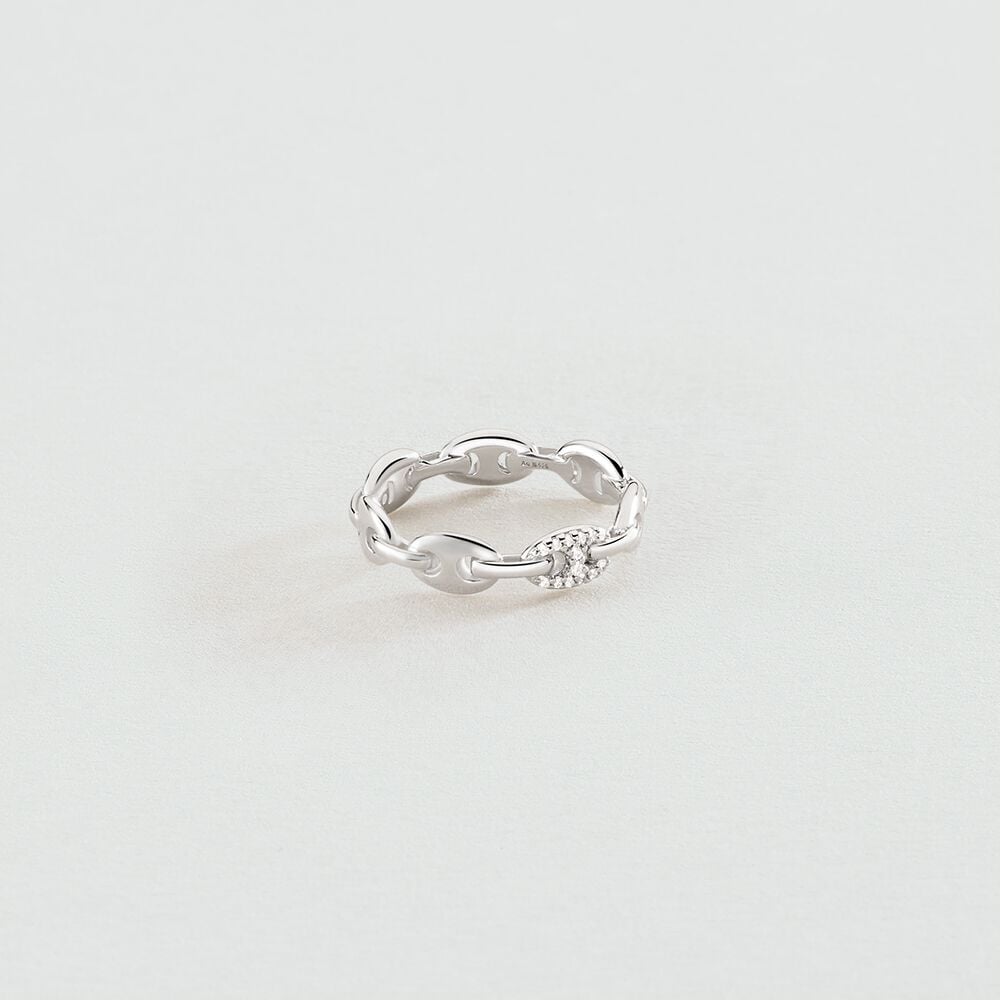 Anillo fino ETREINTE - Cristal / Plateado - Anillo ajustable  | Agatha