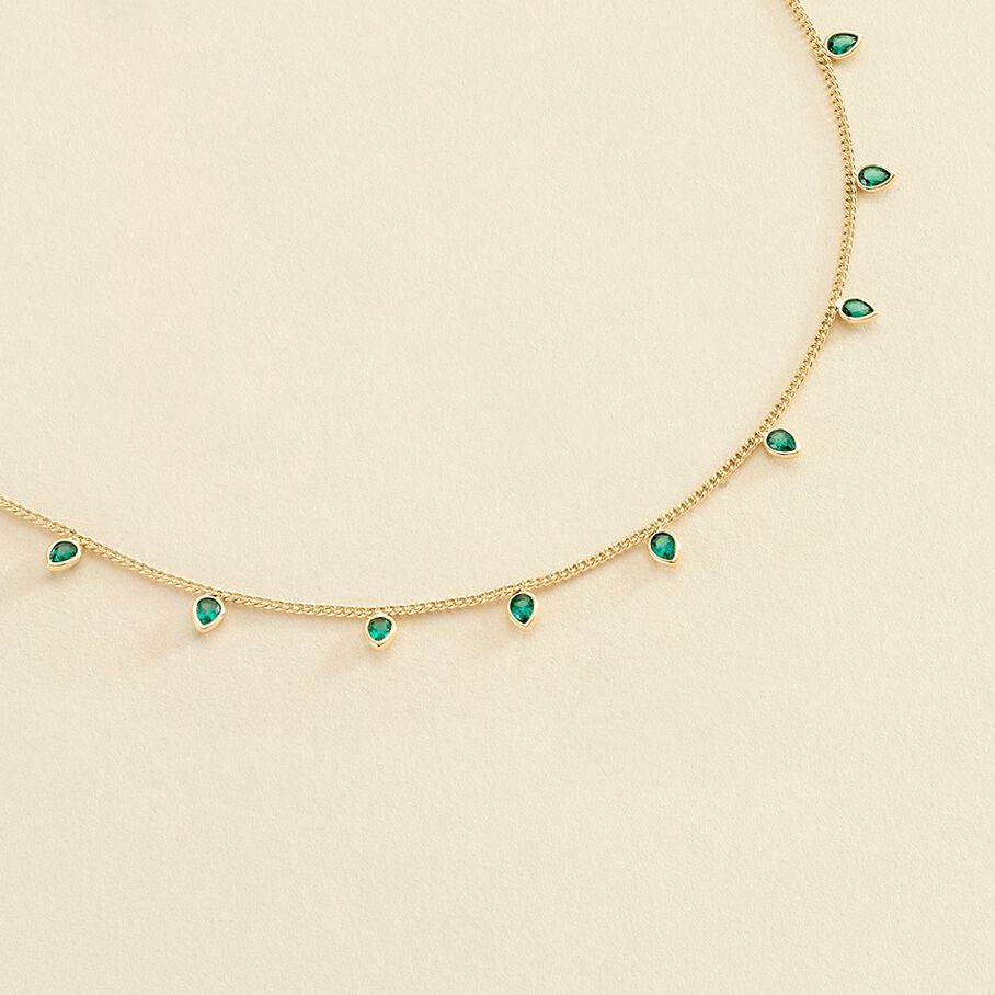 Collar corto NEITH - Verde / Oro - Collares  | Agatha
