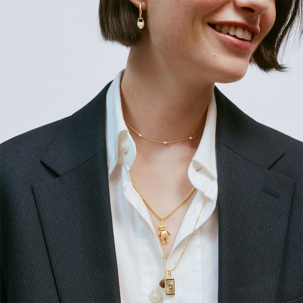 Colgante CORAZ&Oacute;N PAV&Eacute; - Cristal / Dorado - Joyas  | Agatha