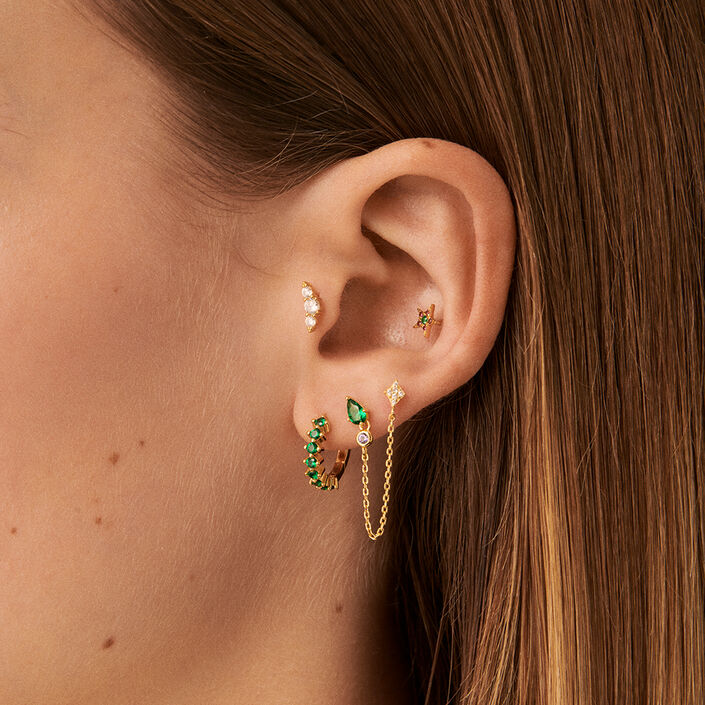 Piercing mini CROISSAN - Cristal / Dorado - Piercings  | Agatha