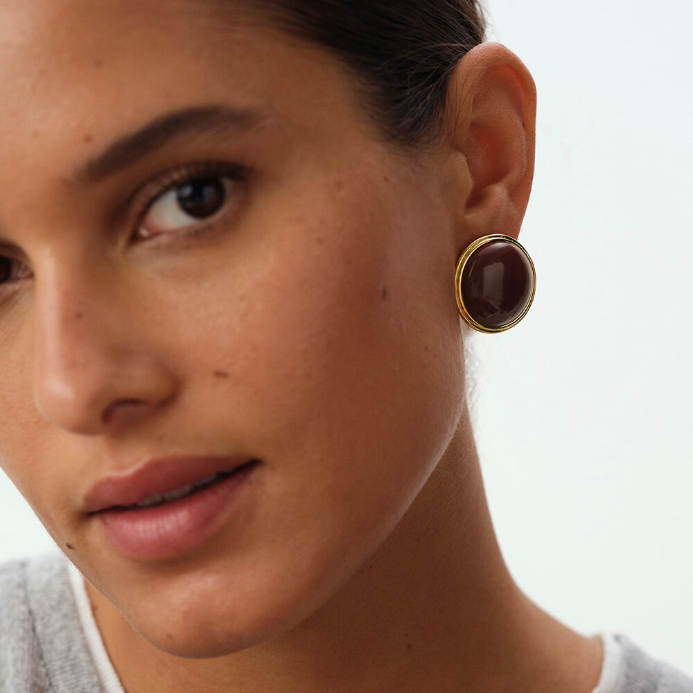 Pendientes largos ROYAL - Bordeos / Dorado - Pendientes largos  | Agatha