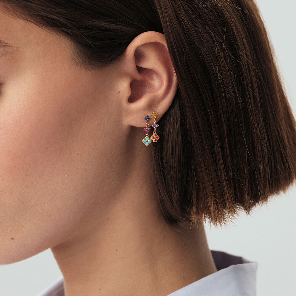 Pendientes largos BELOVED - Multicolor / Oro - Pendientes de fantasía  | Agatha