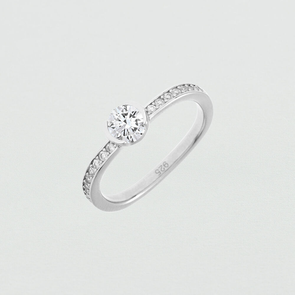 Anillo fino ENGAGE - Cristal / Plateado - Anillos  | Agatha
