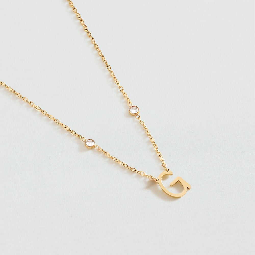 Collar corto LETTRE G - Cristal / Dorado - Collar corto  | Agatha