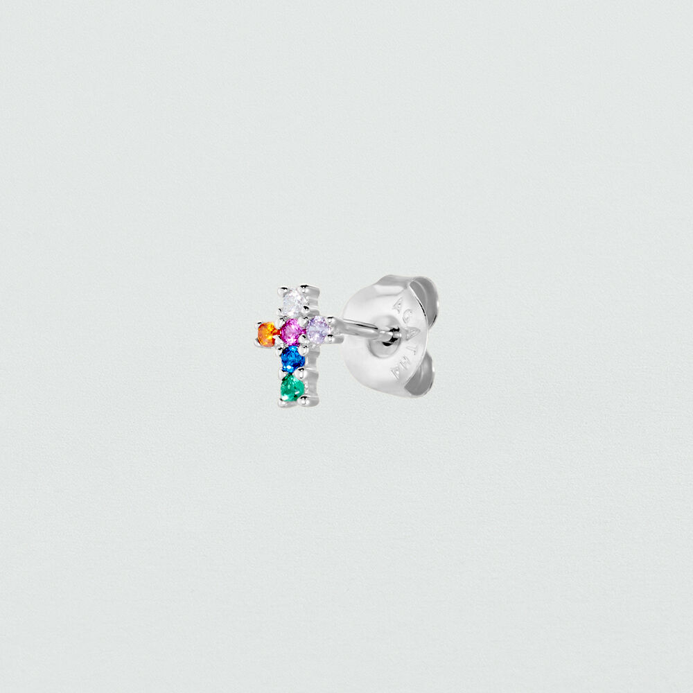 Piercing mini CROSS - Multicolor / Plata - Piercings  | Agatha