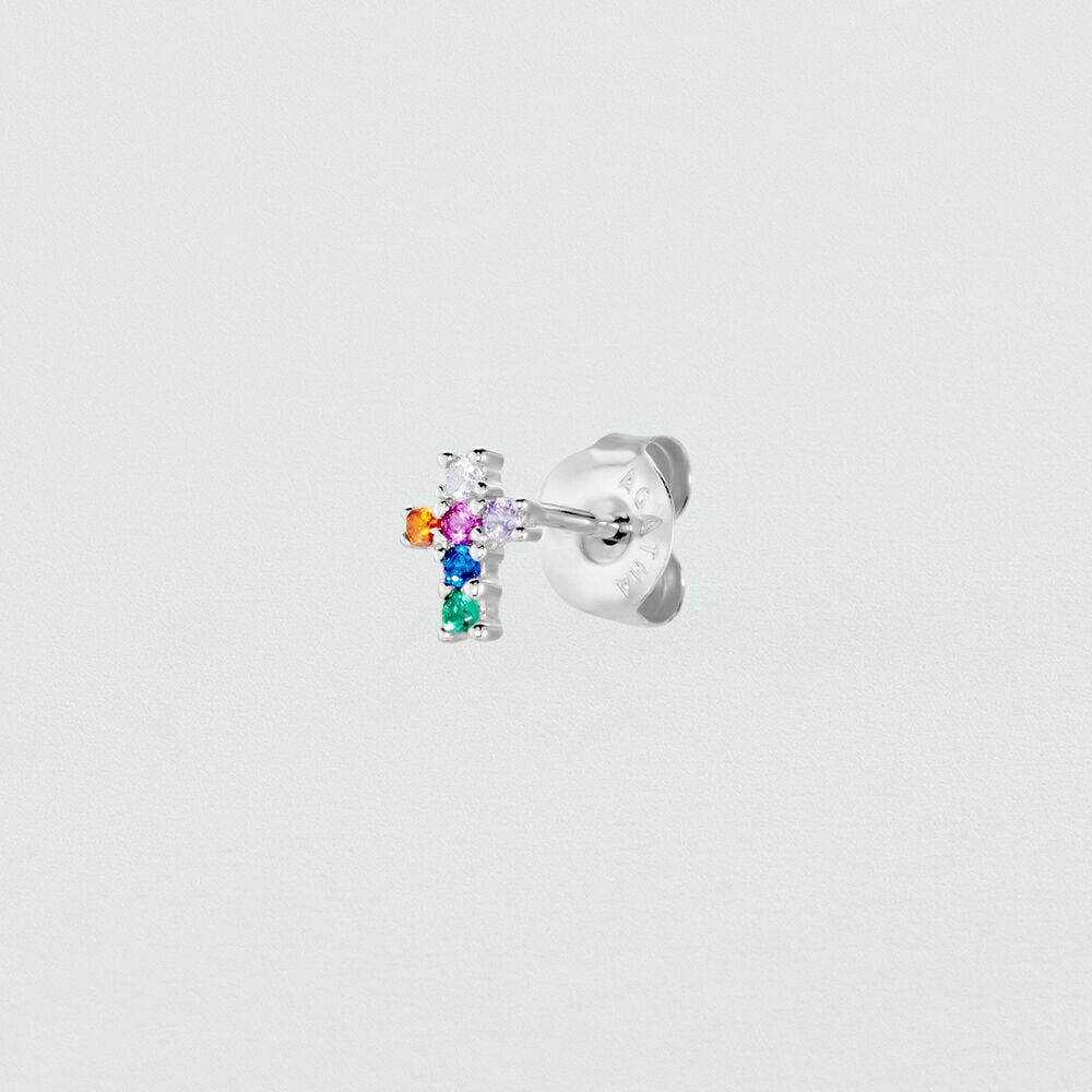 Piercing mini CROSS - Multicolor / Plata - Piercings  | Agatha