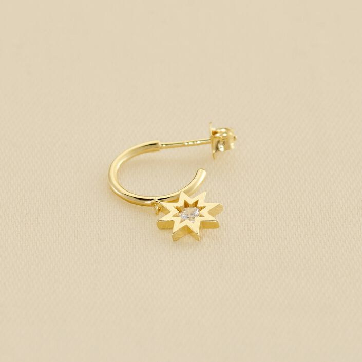 Piercing criolla BIG STAR - Cristal / Dorado - Piercings  | Agatha