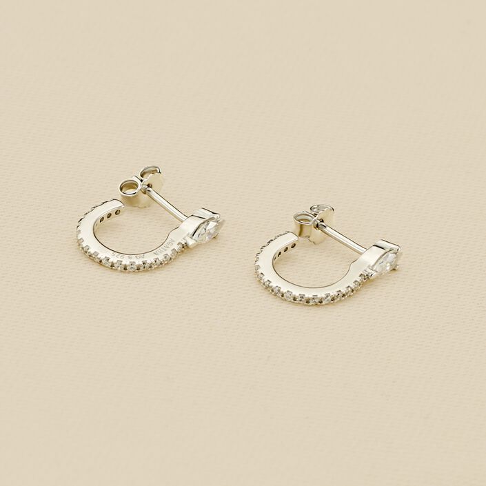Criollas SNAKY - Cristal / Plateado - Pendientes  | Agatha