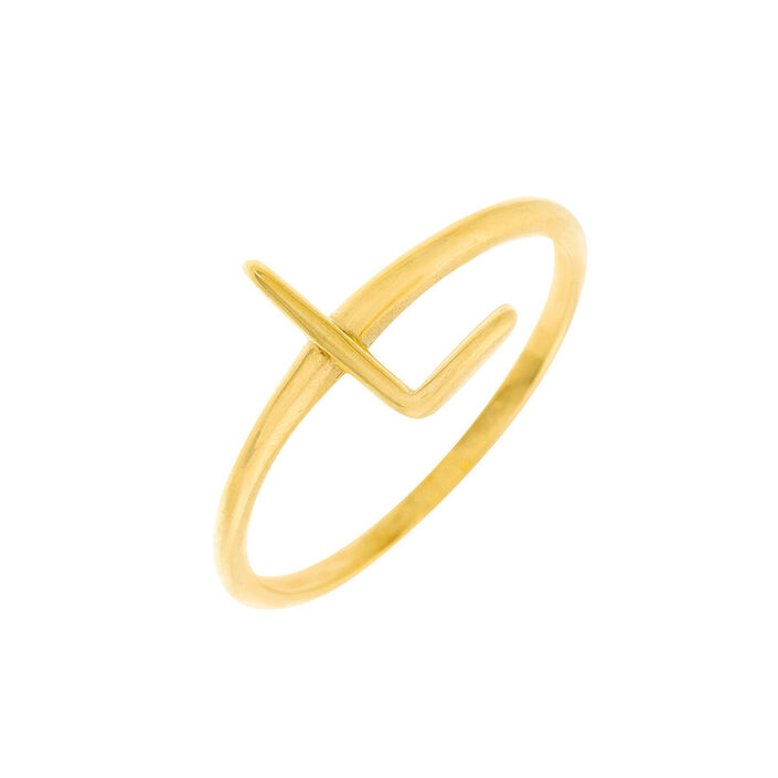 Anillo fino LETTRE L - Dorado - Anillos  | Agatha