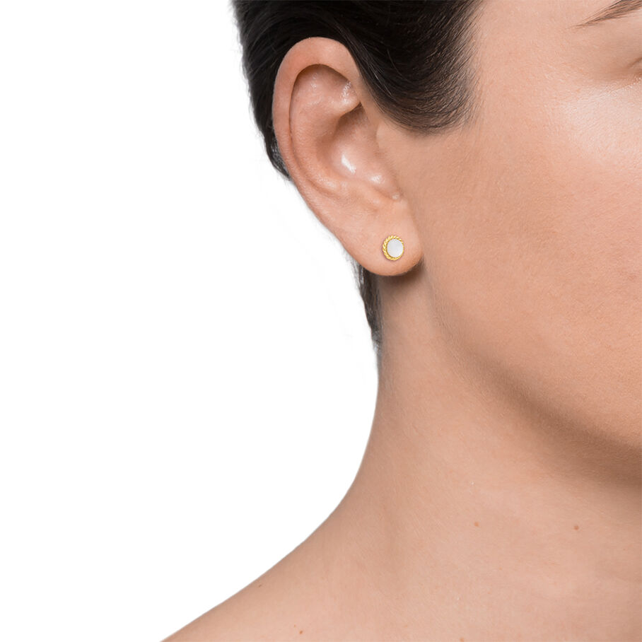 Pendientes cortos ALOHA - Nácar / Oro - Pendientes  | Agatha