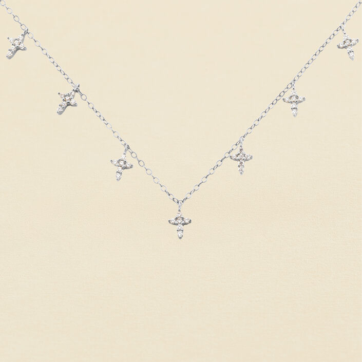 Collar corto THEIA - Cristal / Plateado - Collares  | Agatha