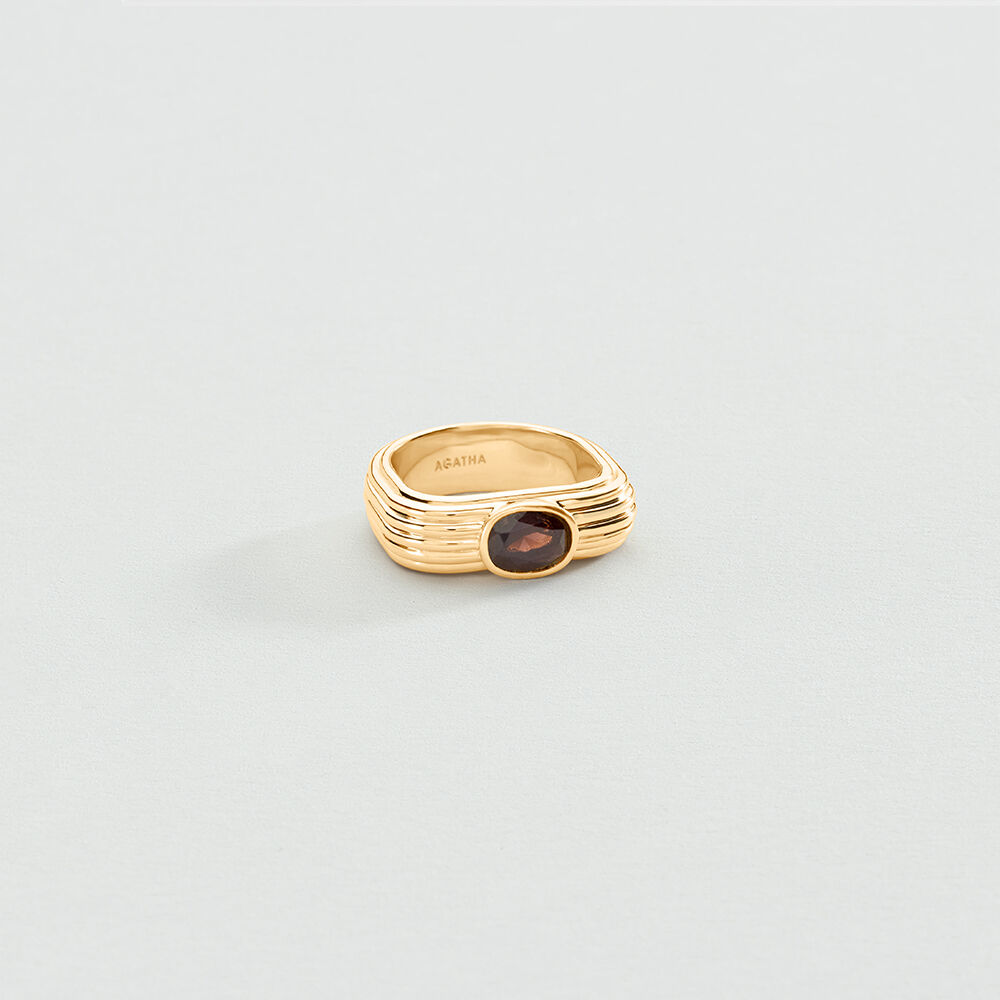 Anillo fino HAUSSMANN - Marrón / Dorado - Anillos  | Agatha