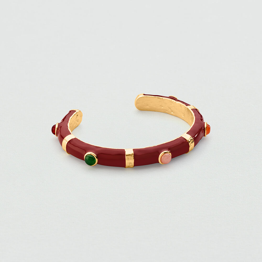 Pulsera r&iacute;gida ESMALTE PANGEA - Bordeos / Dorado - Pulsera r&iacute;gida  | Agatha