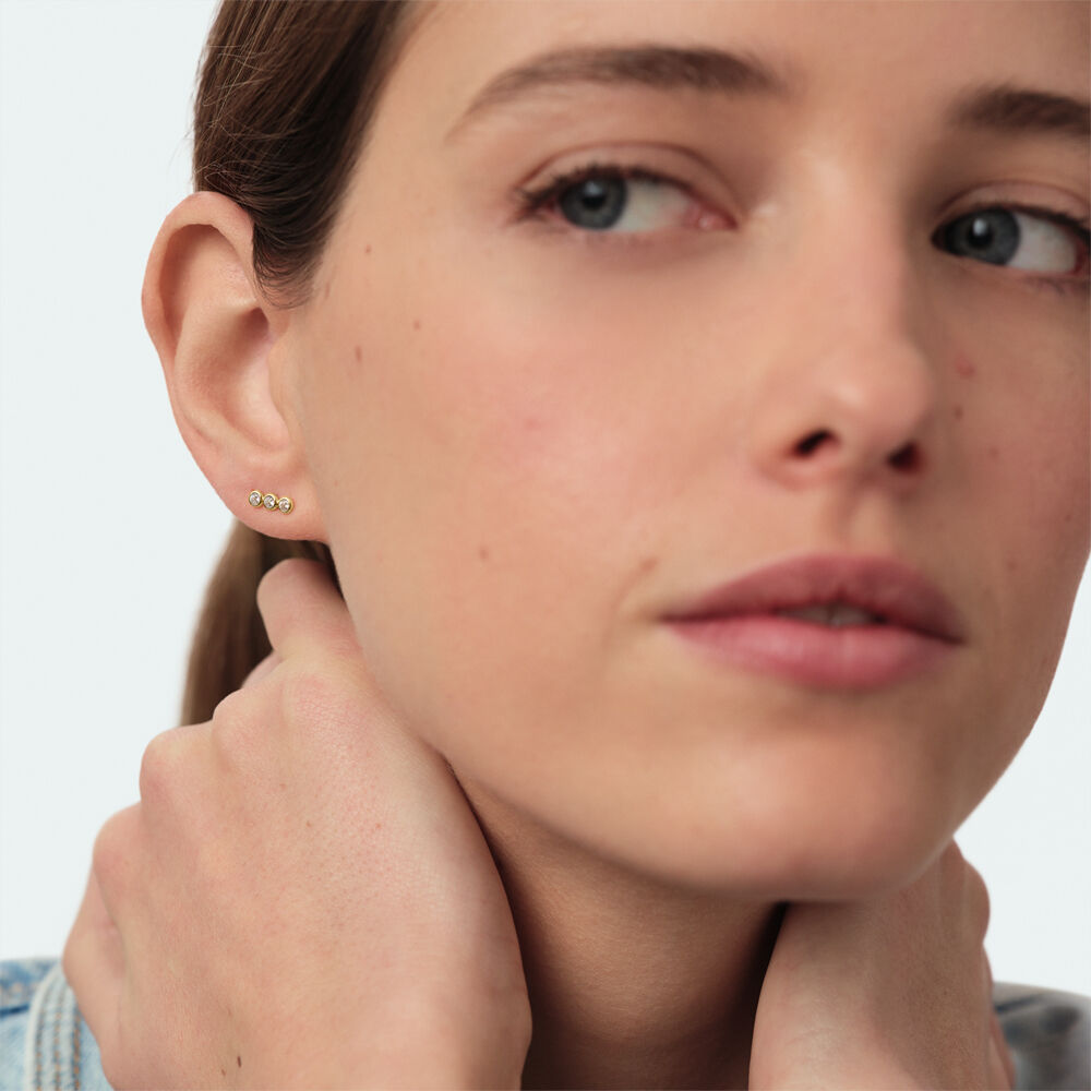 Pendientes cortos OD&Eacute;ON - Cristal / Dorado - Pendientes cortos  | Agatha