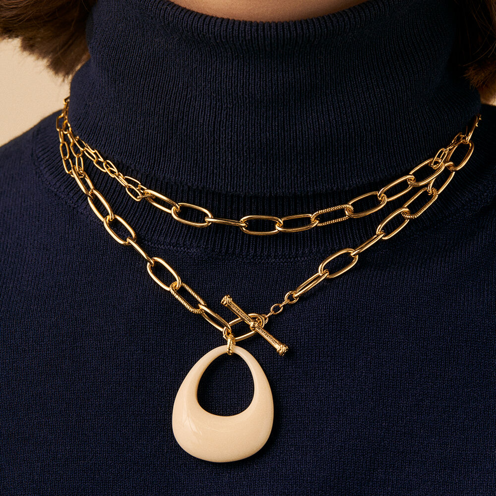 Collar largo BRIGITTE - Marfil / Oro - Collares  | Agatha