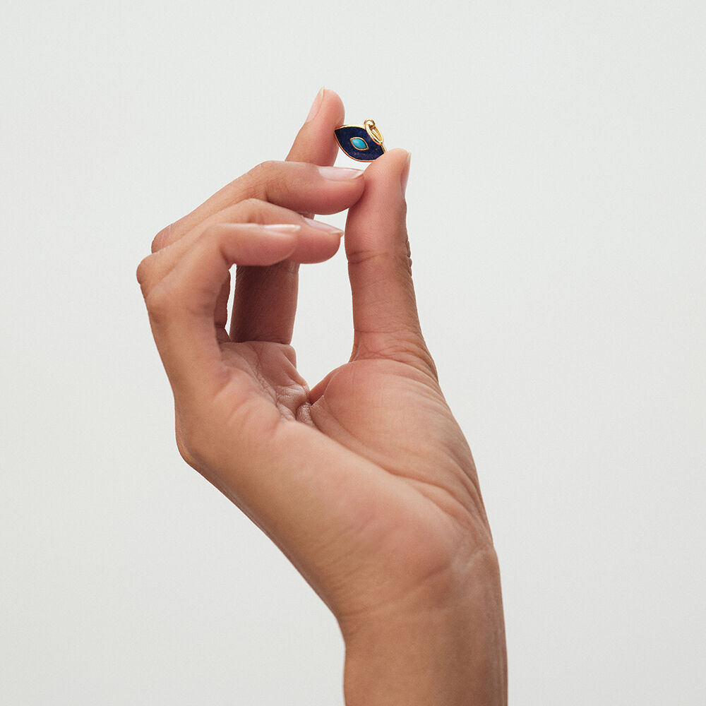 Colgante OJO LAPISL&Aacute;ZULI - Azul / Oro - Sin piedra  | Agatha